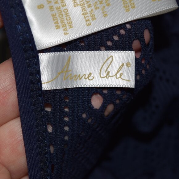 Anne Cole Signature Navy Crochet All Day Plunge One-Piece Size 8 NEW - Picture 10 of 12